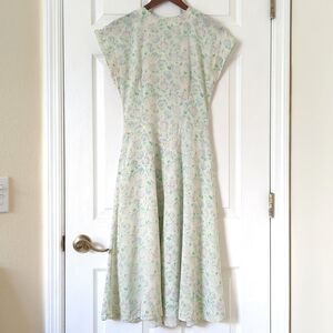 Dennis Goldsmith 80's Vintage 100% Silk Floral Sleeveless A-Line Midi Dress 4